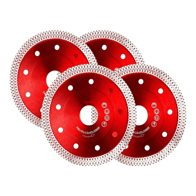 Discos de Corte Diamante 115mm Azulejos Mármol Granito Pack 4 Color Rojo