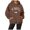 Brown, variant on Women's Letter Printed Round Neck Pullover Street Long Sleeve Pullover Hoodie Hoodie for Women
