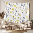 thumbnail image 2 of Yellow Spring Floral Large Tapestry for Bedroom Wall Hanging Tapestry,Flowers Botanical Elegant Pastoral Ceiling Backdrop Tapestries Poster Blanket Wall Decor for Teens Room Living Room 100" x 59", 2 of 8