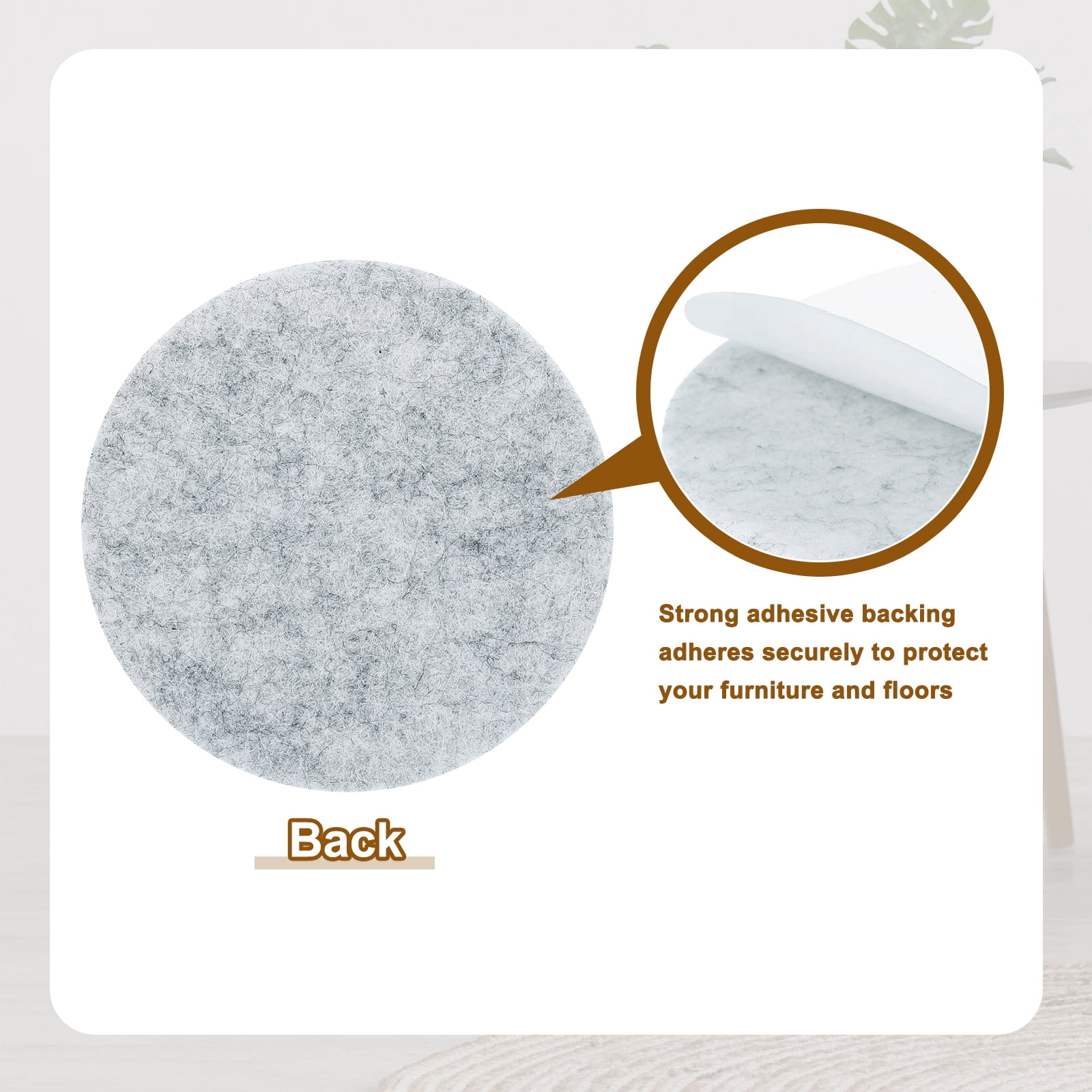 Round Felt Furniture Pads, 40Pack 4.5" Dia x 0.2" Thick Adhesive Backed Felt Non-slip Anti-scratch Felt Pads Chair Leg Protectors for Protecting Hardwood Floor, Gray