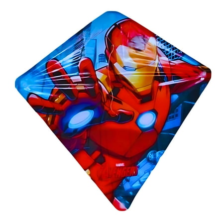 Ironman Poly Diamond Kite, 26in Easy Assemble Wind-Powered Kids Sky Glider Boy Toy Kites (Design May Vary) Summer Gift Beach Play Family Outdoor Activity & CUSTOM Storage Carrier