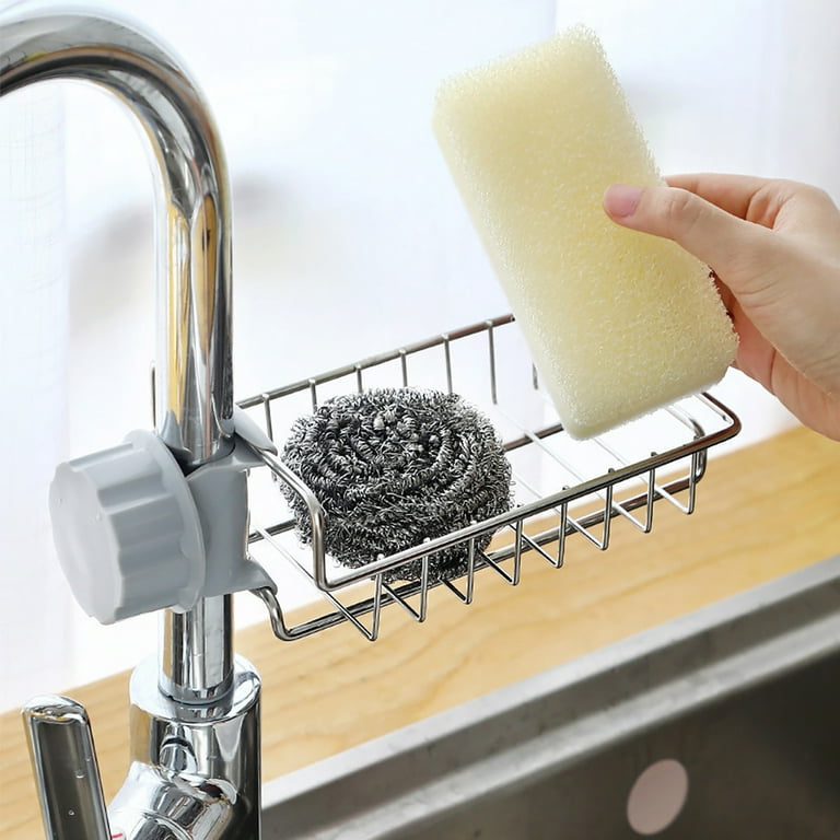 Tomorotec Rack for Sponge Dish Rags Bottles Brushes Kitchen Sink  Accessories Over the Sink Adjustable Dishcloth Holder Heat-Resistant Sink  Rack