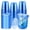 Blue, variant on 50 Pack 12 oz Pink Plastic Party Cups with Sip Lids, Disposable Iced Coffee Cup with Lid, Round Bottom Stemless Glasses Drinking Cups