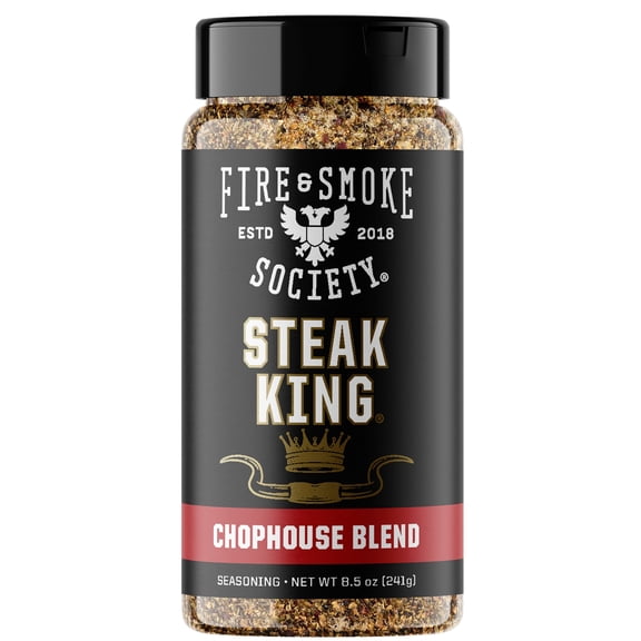 Fire & Smoke Society Steak King Steak Seasoning, BBQ Rub, 8.5 oz Mixed Spices & Seasonings