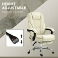 thumbnail image 3 of DUOSONG Vinsetto Massage Office Chair With Foot Rest, Executive Office Chair With 6 Vibration Point And Heat, Reclining Computer Chair, Swivel Desk Chair, Adjustable Height, Beige Beige Polyester, 3 of 8