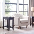 thumbnail image 6 of Black Solid Wood Narrow End Table with Shelf, Small Space, 12 in. W, 6 of 9