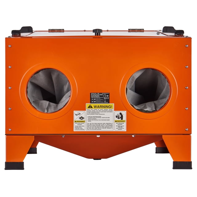 KFFKFF Sandblasting Cabinet of 25 Gallons, Adjustable 40-120PSI Benchtop Sand Blaster, Durable Steel Constructed Sandblaster with Blasting Gun & 4 Ceramic Nozzles for Eliminating Paint, Stain