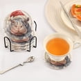 thumbnail image 5 of Hippo Christmas Hat 6 Pcs Drink Coasters with Holder Absorbent Coasters Woven Coasters for Drinks Table Desk Protection Home Decor, 5 of 7
