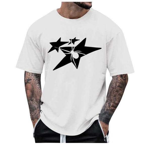 Men Summer Tops Tall Neck Shirt Co T Dark Undershirt Men Loose Athletic Tees Mens Button down Shirt Long Sleeve Casual Top T Shirts Bulk Trumpet Sleeve Shirts Long Athletic Fit White L