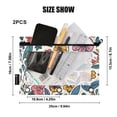 thumbnail image 3 of Doodle Flowers and Leaves 2 Pack Pencil Pouch for 3 Ring Binder Smooth Zipper Folders with Pockets Clear Window Pencil Case, 3 of 6
