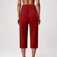 thumbnail image 4 of WonderWiz Capri Leggings for Women Plus Size, Bayleaf Leggings Womens, Capri Pants for Women, Baleaf Yoga Pants Cotton, Red Capri Leggings for Women M, 4 of 6