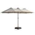 thumbnail image 3 of XIZZI 15ft Patio Umbrella with Base and Crank Handle, Extra Large Outdoor Umbrella with Smart Colorful Solar Lights, Rectangle Garden Table Umbrellas Light Gray, 3 of 11