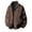 B#Coffee, variant on DPTALR Men's Classic Round Neck Leather Jacket Solid Color Long Sleeve with Zipper Pockets,Coffee, L