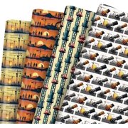 Construction Wrapping Paper 12 Sheets Builder Themed Designs Gift Wrap for Construction Workers,Contractors,Builders,20"×28"