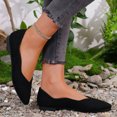 thumbnail image 2 of Ladies Pointed Toe Ballet Flats Retro Suede Upper Slip On Lightweight Barefoot Shoes Comfortable Non Slip Walking Footwear, 2 of 5