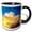 Black/White, variant on 3drose, French Polynesia, Moorea. Clouds over Island at Sunset., 11oz Mug