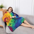 thumbnail image 5 of Oversized Wearable Blanket Hoodie,Colorful Circular Pattern Sherpa Blanket Hoodie with Super Pockets,Super Warm Fuzzy Pullover for Women & Men, 5 of 6