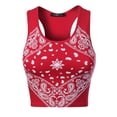 thumbnail image 3 of MixMatchy Women's Cotton Basic Sleeveless Racerback Sports Crop Tank Top, 3 of 4