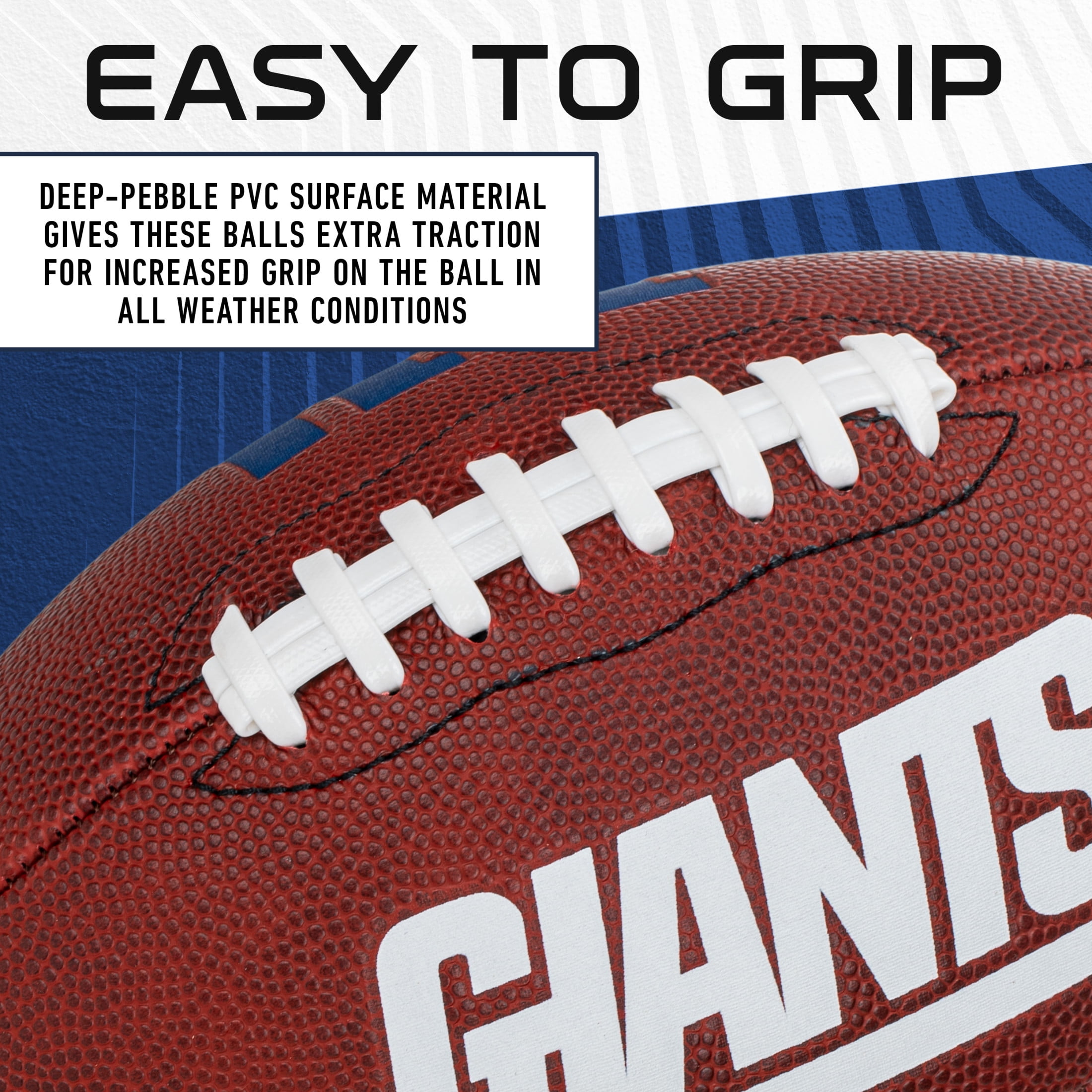 Franklin Sports NFL New York Giants Football - Youth Junior Size Football for Kids - Official NFL Team Logo + Colors Youth Football - Kids NFL Fan Shop Football