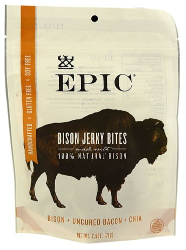 Epic Nutrition Jerky Bites Bison + Uncured Bacon + Chia 2.5 oz by Epic Nutrition
