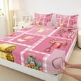 thumbnail image 3 of Homewish Fashion Cowgirl Cat Queen Sheet Sets, Pink Western Patchwork Flat Sheet, Kawaii Rustic Horse Animal Queen Fitted Sheet, Luxury Bedroom Decor, 4 Pieces, 3 of 7