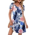 thumbnail image 4 of Women's Summer Dresses 2025 V Neck Loose Swing with Pockets Petal Short Sleeve Casual Boho Beach Flowy Womens Casual Trendy Midi Dresses, 4 of 5