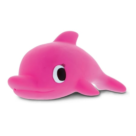 Rubber Animal - Dollibu Fuchsia Dolphin Rubber Bath Toy Squirter Bath Buddy Fun Floater Animal Collection 4.5