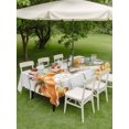 thumbnail image 3 of Outdoor Tablecloth with Umbrella Hole and Zipper, Green Orange Fall Rectangle Table Cloth 52x70 Inch Waterproof Tablecloth, Pumpkins Botanical Thanksgiving Vintage Picnic Table Cover for Patio, 3 of 7