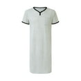 thumbnail image 1 of QualitChoice Robe de Nuit Légère en Polyester Manches Courtes Pyjamas Col en V pour Hommes Gris m, 1 of 6