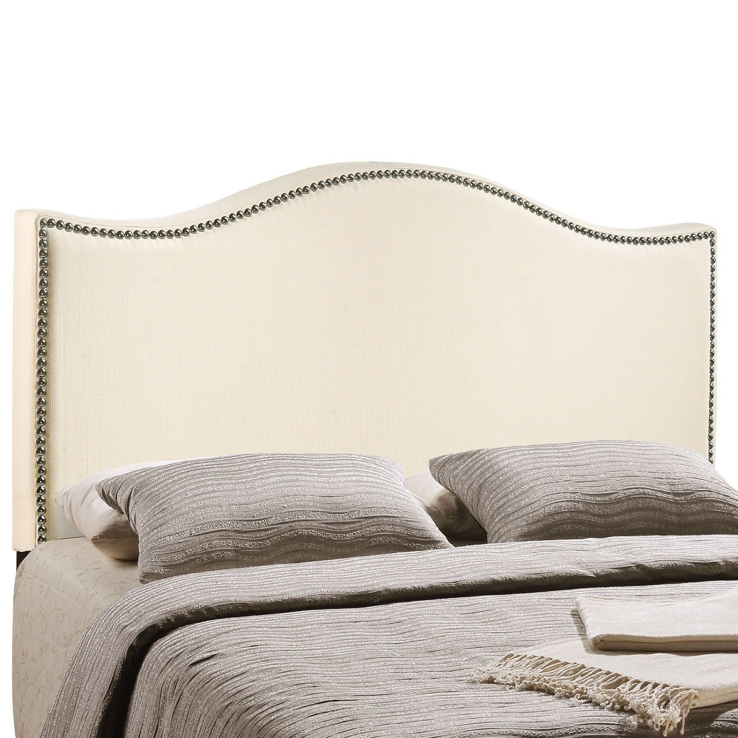 Modway Curl Upholstered Linen Headboard Full Size With Nailhead Trim