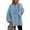 Blue, variant on Women'S Winter Button Down Cardigan Sweaters Mock Neck Lantern Long Sleeve Chunky Knit Jacket Outerwear Khaki L