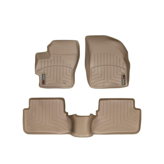 WeatherTech Custom Fit FloorLiners compatible with 2004-2009 Mazda MAZDA3 - 1st & 2nd Row, Tan