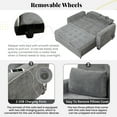thumbnail image 5 of Harper & Bright Designs Velvet Convertible Sleeper Sofa Bed with Adjustable Backrest, Pull-Out Bed with USB Charging Ports, Loveseat with Pull Out Bed for Apartments Small Spaces, Charcoal grey, 5 of 20