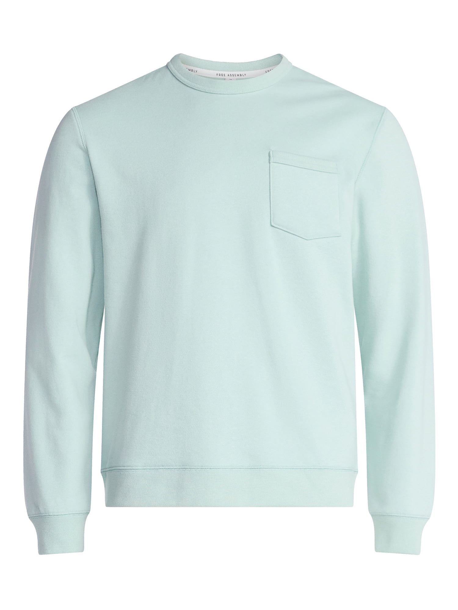 Free Assembly Men's Fleece Crewneck Sweatshirt with Long Sleeves, Sizes S-3XL