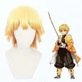 thumbnail image 2 of Disfraz de Cosplay de Agatsuma Zenitsu, Cosplay de Anime Kimetsu No Yaiba Zenitsu, peluca, uniforme de Kimono para adultos y niños, disfraz de Halloween, 2 of 5