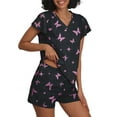 thumbnail image 3 of MINTREUS Women's Knit Pajamas Set Ruffle Sleeves Sleepwear Casual 2 Piece Pjs Soft Loungewear with Pockets, 3 of 6