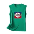 thumbnail image 4 of Savings High Neck Tank Tops for Women Summer Sleeveless Baseball Print Shirts Casual Loose Workout Tops (2XL, Green), 4 of 4