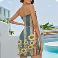 thumbnail image 4 of Patriotic Independence Day Bandeau Dress for Women, Festive Sleeveless Summer Dress with American Flag Print, Breathable Beachwear for Poolside Vacations,Black L, 4 of 5