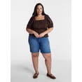 thumbnail image 2 of Terra and Sky Women’s Plus Smocked Blouse with Elbow Length Sleeves, Sizes 0X-4X, 2 of 5