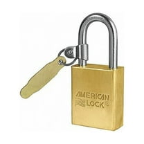 American Lock Keyed Padlock, 3/4 in,Rectangle,Gold A41KATAG