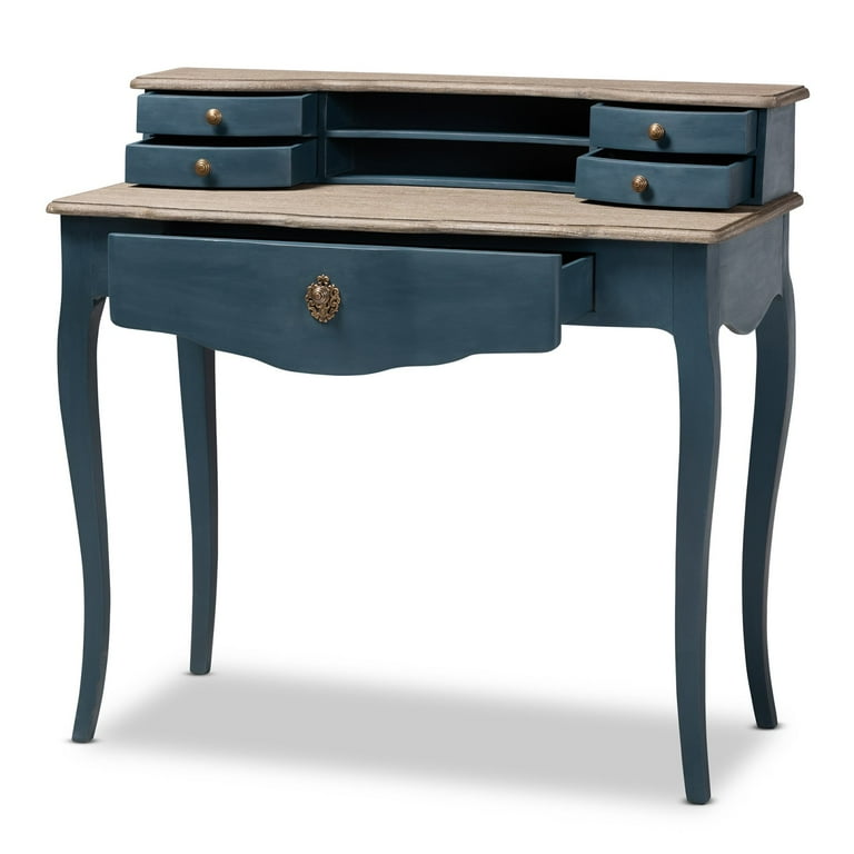 Baxton Studio Celestine Blue Spruce Finished Wood Accent Writing Desk