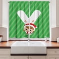 thumbnail image 2 of Ambesonne Christmas Alphabet Kitchen Curtains, Girl on Her Hand, 55"x45", Green Dark Coral and White, 2 of 3