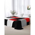 thumbnail image 5 of Red Black Grey Geometric California King Size Flat Sheet, Wrinkleproof & Fadeproof Cooling Flat Bed Sheet Only, Modern Abstract Art Luxury Breathable Soft Bedding Top Sheets 108 x 98 Inches, 5 of 8