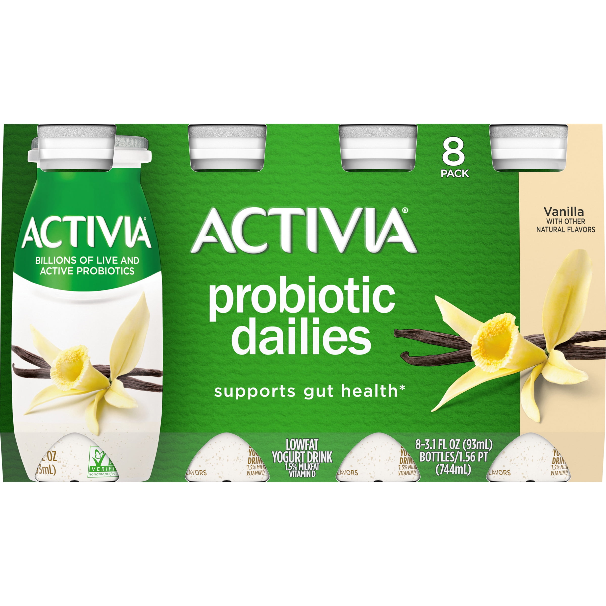 Activia Probiotic Dailies Vanilla Yogurt Drink, 3.1 Oz., 8 Count