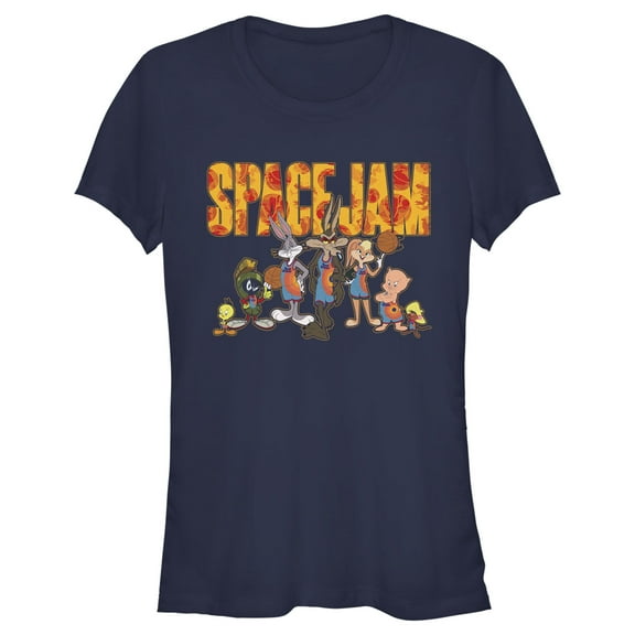 Junior's Space Jam: A New Legacy Tune Squad Logo  Graphic Tee Navy Blue Small