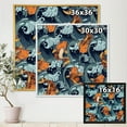 thumbnail image 4 of Designart 'Japanese Koi Fish on Sea Waves' Nautical & Coastal Framed Canvas Wall Art Print, 4 of 5
