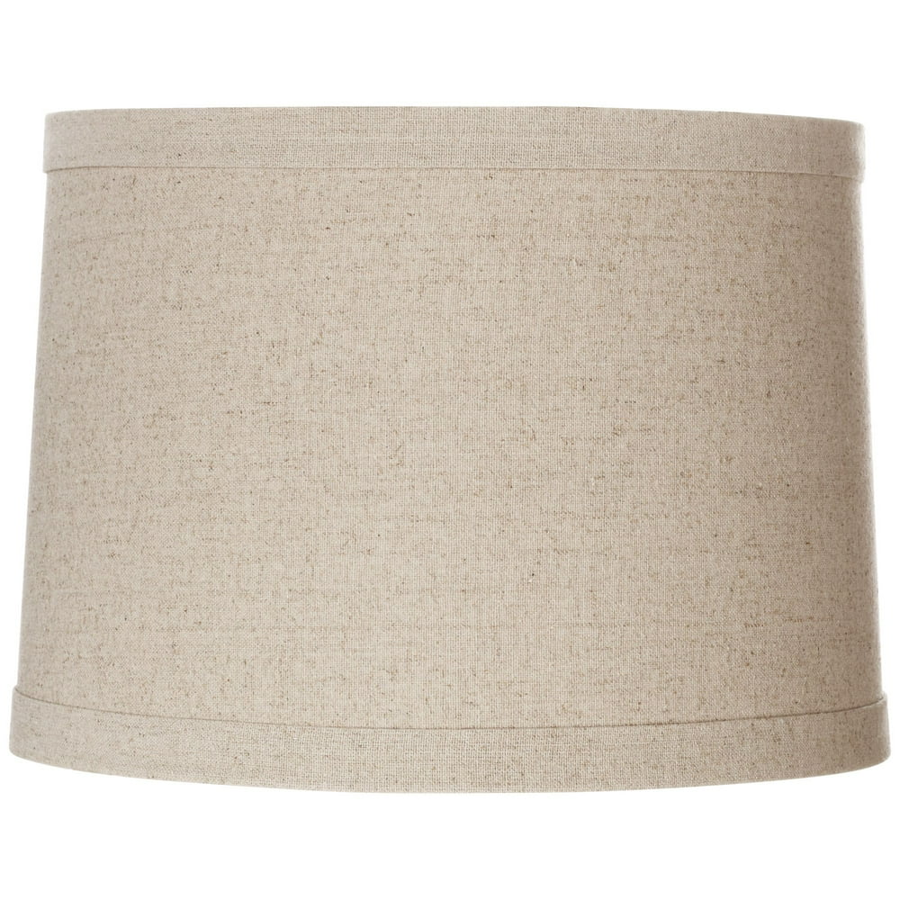 Springcrest Natural Linen Medium Drum Lamp Shade 13" Top x 14" Bottom x