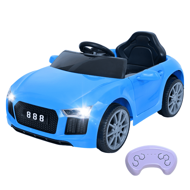 Montable Eléctrico Carro Aeiou B007 Con Faros Delanteros Azul