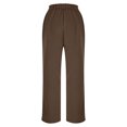 thumbnail image 6 of hoksml Women's 2-Piece Blazer Set, Long Sleeve Crewneck Button Jacket and Elastic Waist Trousers with Button, Solid Color Dressy Casual Suit for Work Office, 6 of 6