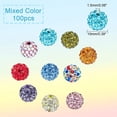 thumbnail image 2 of DEBGFS 10mm 100pcs Disco Balls Polymer Clay Rhinestone Beads Spherical Charm Jewelry Making,Black, 2 of 5